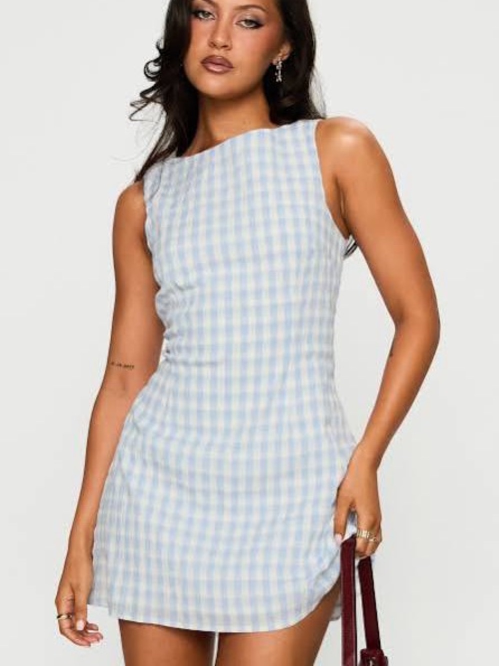 Alfalfa Check Mini Frenchi Blue and White Gingham Sleeveless Dress 6